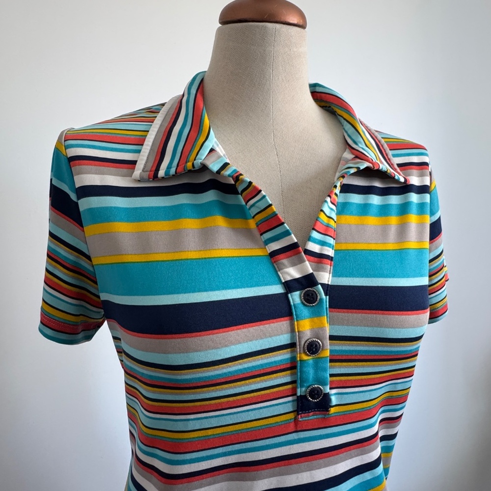 Vintage - Colorful Stripped Short Sleeves Shirt